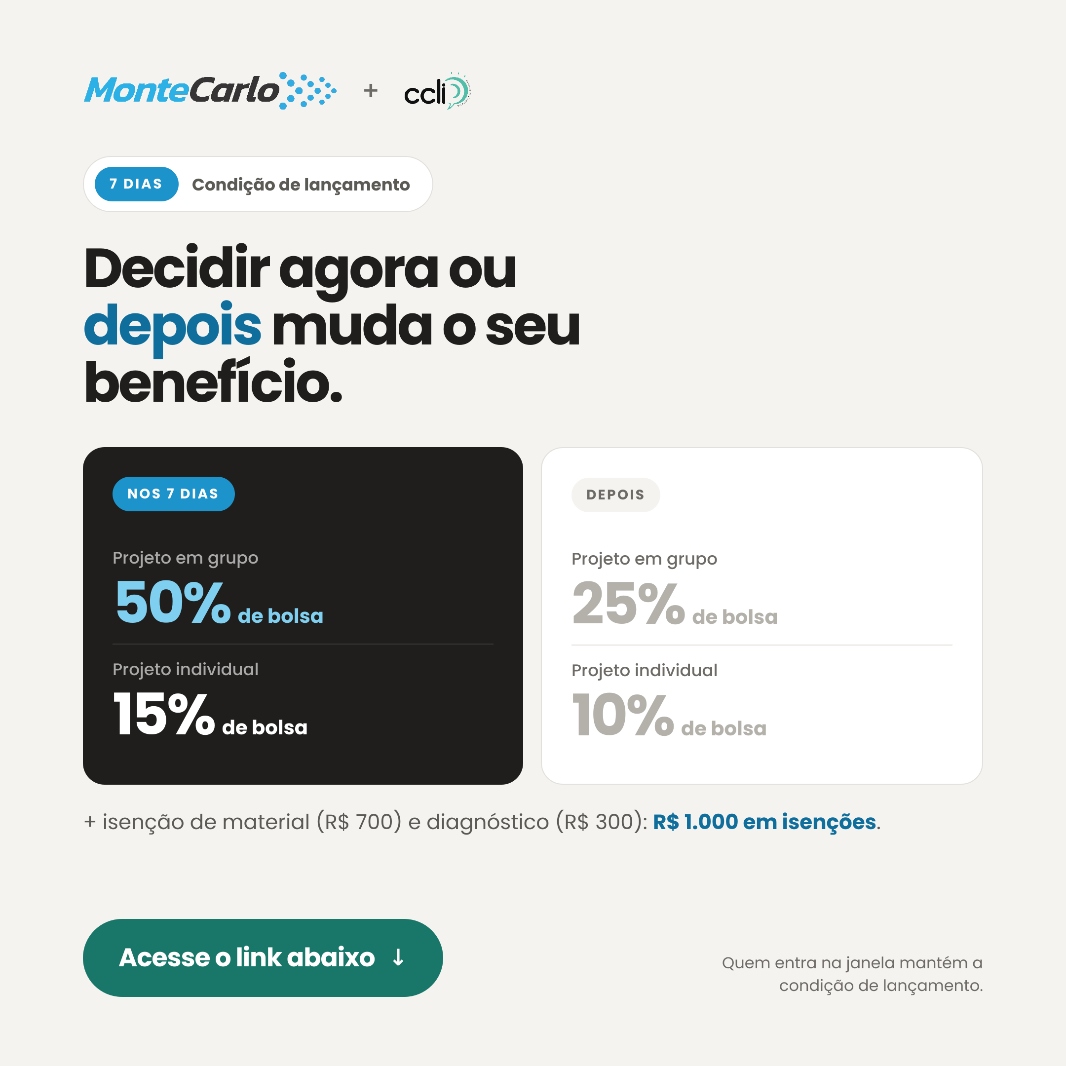 Criativo 02 da campanha Monte Carlo